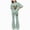A25-Athletic Outfit Sets-Green, variant on 12Y Teen Girls Tracksuit Print Short Sleeve Tops T Shirt And Flared Trousers Teenager 2 Piece Outfits Kids Track Sets For Teen Girls Top and Flare Pants Set A25-Yellow