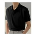 thumbnail image 4 of INCERUN Men's Lapel Knit Look Short Sleeve Henley POLOs Shirts Tops, 4 of 5