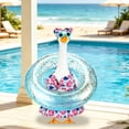 thumbnail image 5 of Outdoor White Goose Statue with Costume set Garden Decor, Bikini Clothing for 23 Inch Large Goose, Bright Tropical Print Swimsuit with Flip Flops, Garden Pool Party Decoration, 5 of 6