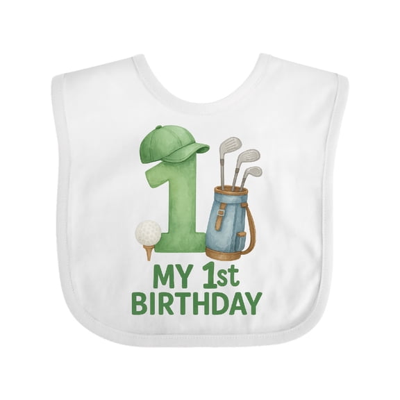 Inktastic Golf Themed My 1st Birthday Boys or Girls Baby Bib