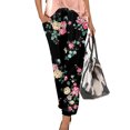 thumbnail image 2 of Wide Leg Pants Woman Loose Classic Style Floral Cropped Trousers with Pockets Grey Casual Yoga Pant S, 2 of 6