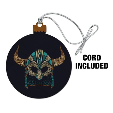 Nordic Viking Warrior Helmet With Horns Wood Christmas Tree Holiday Ornament Walmart Com Walmart Com