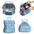 thumbnail image 2 of Light Blue Christmas Snowflake Pattern Drawstring Lunch Bag Women - Drawstring Lunch Bag Insulated for Work Office - Stain-Resistant Large Lunchbags for Women with Multi-Pockets, 2 of 6