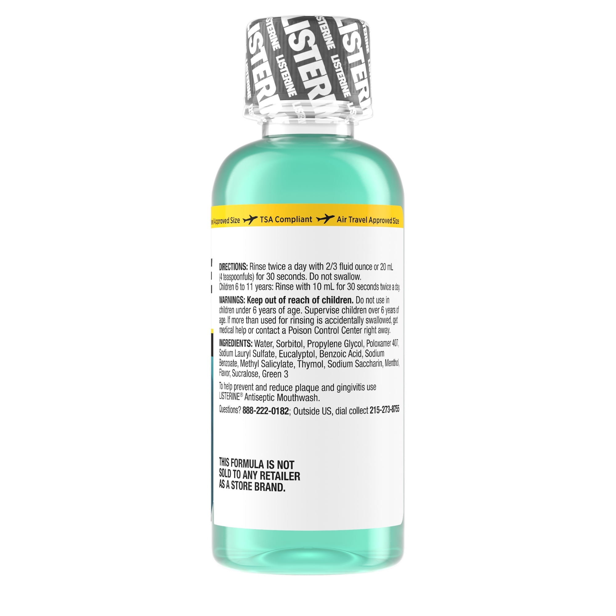 Listerine Zero Mouthwash 3.2 oz. Clean Mint Flavor Alcohol-Free 10312547428306 24 per Case