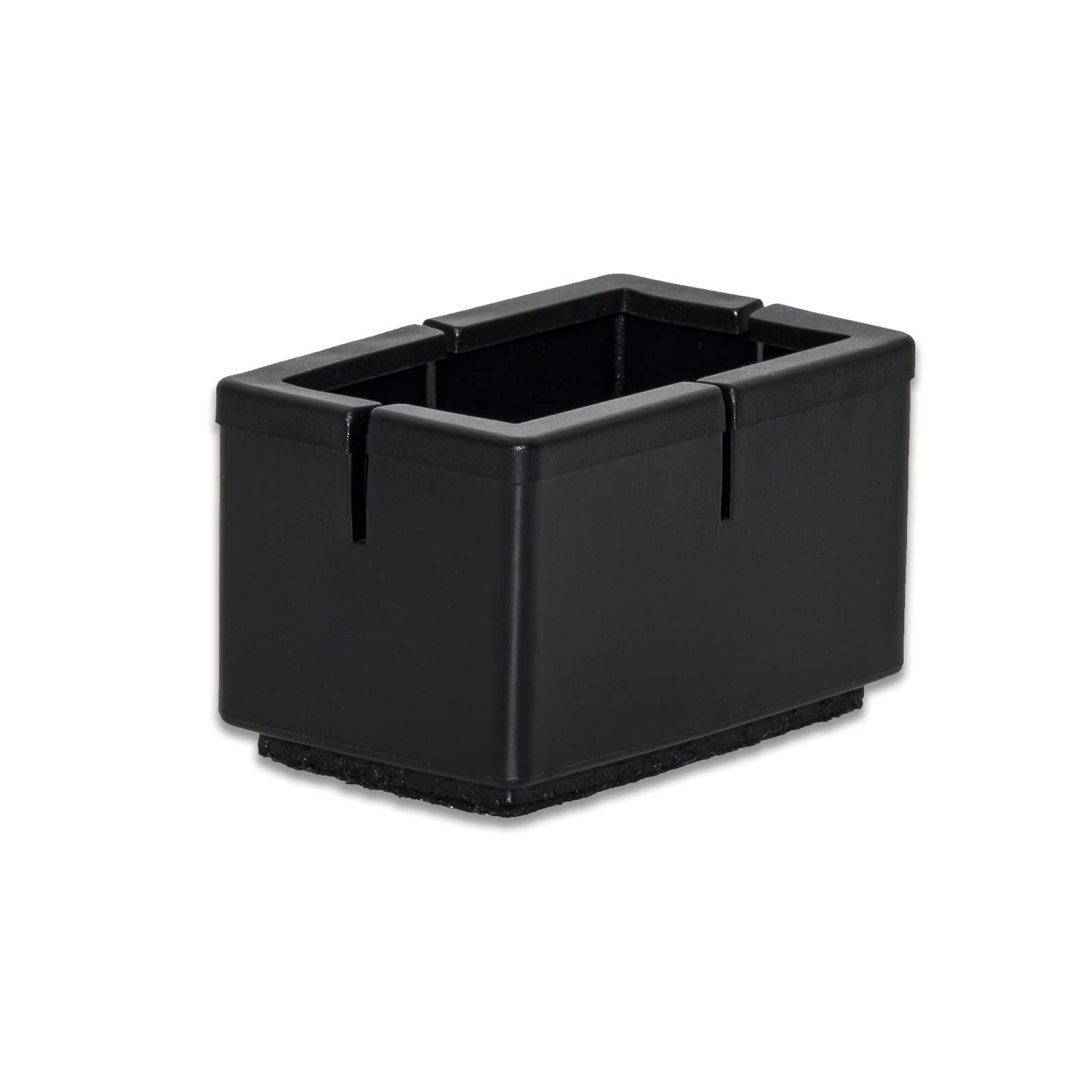 Flyshop Black Chair Leg Caps PVC Furniture Table Feet Covers with Felt Pads for Hardwood Floor Protector, Fit Rectangle Legs Length 39-48 mm, Width 24-30 mm, 8 PCS