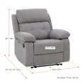 thumbnail image 2 of CorLiving Oren Manual Soft High Quality Fabric Recliner in Gray, 2 of 13