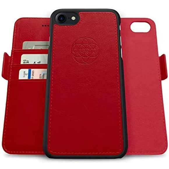 dreem Fibonacci 2-en-1 Étui Portefeuille pour iPhone SE 2020 iPhone 8/7, Magnétique Amovible Antichoc TPU Slim-Case, RFID