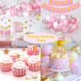 thumbnail image 4 of Yansion Pink Princess Theme Party Supplies Birthday Decorations for Girls, Happy Birthday Banner, Cake Toppers, Princess Crown Foil Balloon for Pink Party Supplies Girls Princess Party Decorations, 4 of 8