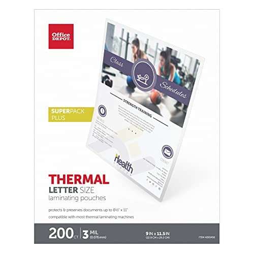 Office Depot® Brand Laminating Pouches, Letter Size, 9" x 11-1/2", Pack Of 200 Pouches