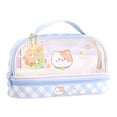 thumbnail image 1 of Transparent Pencil Case Bag for Students Makeup Travel, Waterproof, Large Capacity, Convenient to Carry, Durable, Transparent and Visible, Double Layer, Easy to Clean, 1 of 8