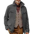 thumbnail image 2 of Mens Autumn And Winter Fashion Casual Button Pocket Solid Hatless Sweater Coat Jacket, 2 of 8