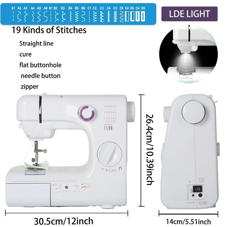 VIFERR 19 Stitches Sewing Machine MultiFunctional Mini Portable