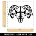 thumbnail image 2 of Horned Ram Skull Self-Inking Rubber Stamp Ink Stamper - Orange Ink - Small 1 Inch, 2 of 7