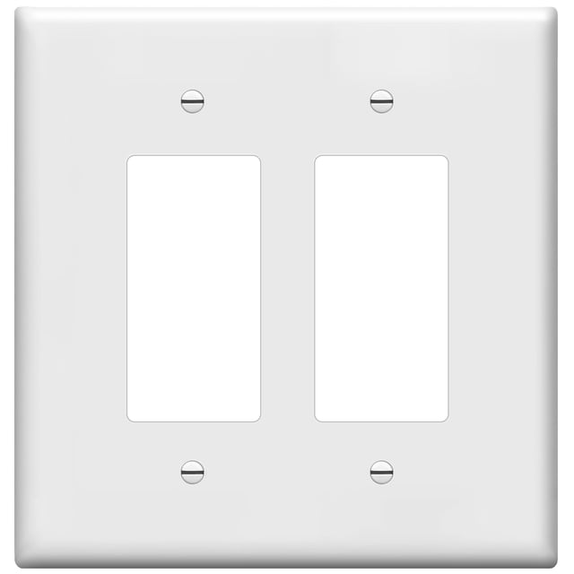 Enerlites Cubierta Doble Para Interruptor Decorativo, Placa De Pared Con Dos Tomacorrientes, Tamaño Grande, 2 Unidades, 5.50" X 5.50", Irrompible, Policarbonato, Termoplástico, Certificación Ul 8832O-