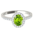 thumbnail image 2 of Mauli Jewels Rings for Women 2.50 Carat Diamond and Oval Shaped Peridot Ring prong 10K White Gold, 2 of 6