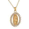 thumbnail image 2 of Collares para Mujer Oro 18k de Virgen de Guadalupe con Zirconia Cúbica, LuckyLy Acero Inoxidable con Baño Oro 18k, Cadena y Dije – Joyería ideal como Regalos para Mujer Navidad y Regalos para dorado, 2 of 6