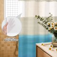 thumbnail image 3 of No Hook Shower Curtain, Blue Teal Beige Ombre Shower Curtains for Bathroom with See Through Top Window, Modern Abstract Art Abstract Waterproof & Washable Bath Curtain Stand Up Stall 36"x72", 3 of 9