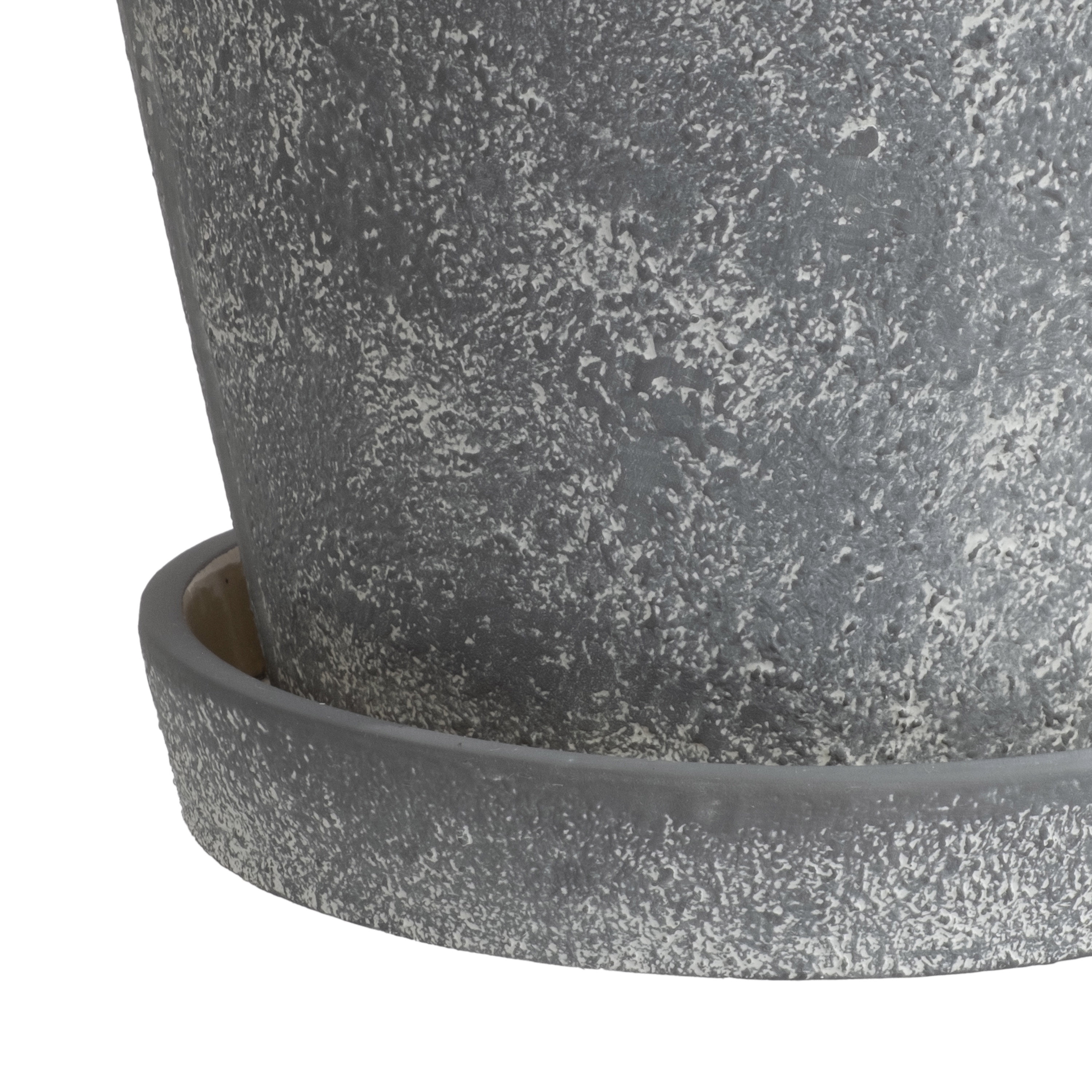My Texas House Gray 8 inch Wave Planter Ceramic Pot for Indoor and Outdoor Use