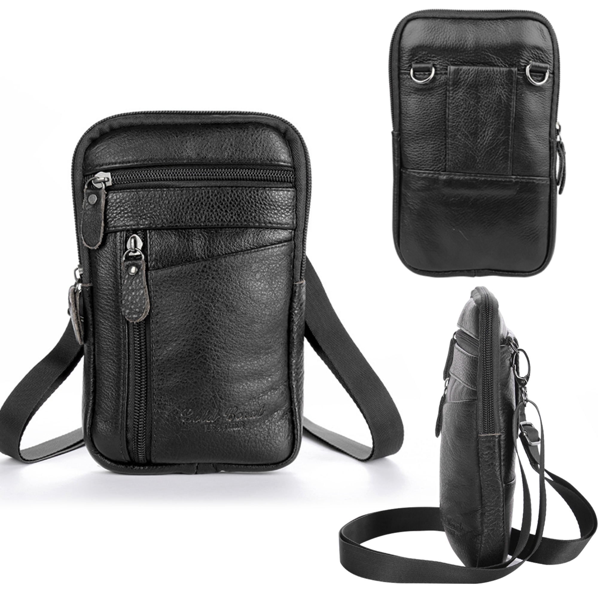New GUESS Men's Black White Logo Lightweight Travel Crossbody Phone Bag  Handbag