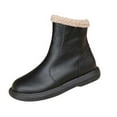 thumbnail image 4 of Wowcloth Women's Retro British Style Ankle Boots – Fashion Casual Platform Thick Sole with Faux Fur Collar, Round Toe & Side Zipper Design for Versatile Outfits, 4 of 9