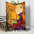 thumbnail image 4 of Halloween Throw Blanket 100x150, Lightweight Soft Warm Sherpa Fleece Plush Pumpkins Print Blankets for Bed Chair Sofa Couch Bedroom Bedding Decor, All Season Gifts, 4 of 8