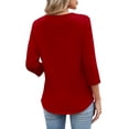 thumbnail image 6 of WIHOLL 3/4 Length Sleeve V Neck Blouses for Women Dressy Casual Spring Summer Tops Business Casual Resort Wear, 6 of 11