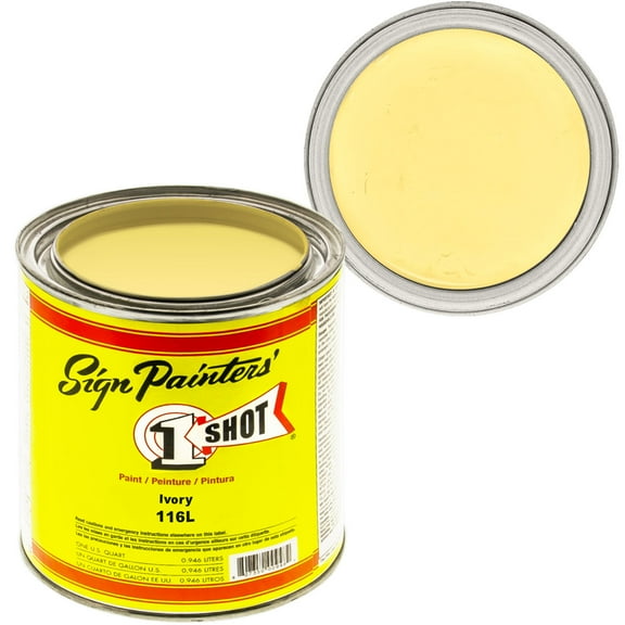 1 Quart 1 Shot Ivory Paint Lettering Enamel Pinstriping - One Shot