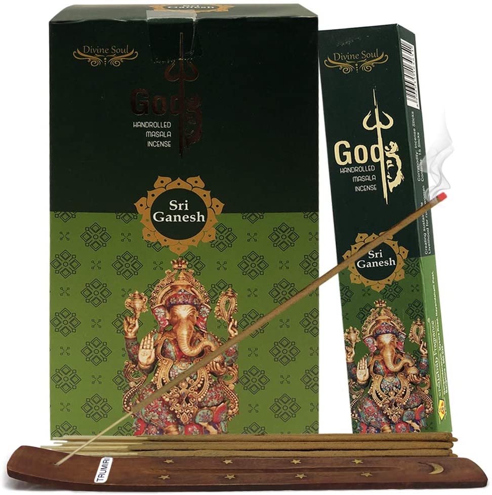 Ganesha Incense Sticks And Incense Stick Holder Bundle Insence