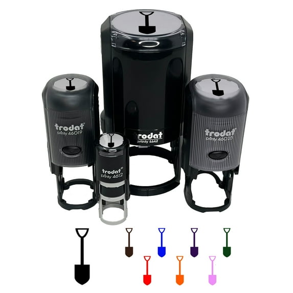 Shovel Silhouette Tools Self-Inking Rubber Stamp Ink Stamper - Fuchsia Ink - Medium 1 Inch