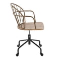 thumbnail image 6 of LumiSource Black Metal, Antique Copper, White Washed Wood Riley Adjustable Office Chair, 6 of 6