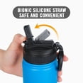 thumbnail image 4 of Life’s Easy - Insulated Water Bottle with Straw Lid and Loop Handle, Vacuum Insulated Bottles for Hot and Cold Drink, Blue18oz, 4 of 10