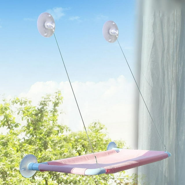 Percha para ventana de gato, cama colgante, ventosa para hamaca, 360 degree Nest, estante de seguridad desmontable para ventana de mascota, alféizar, - Rosado Colco hamaca de gato