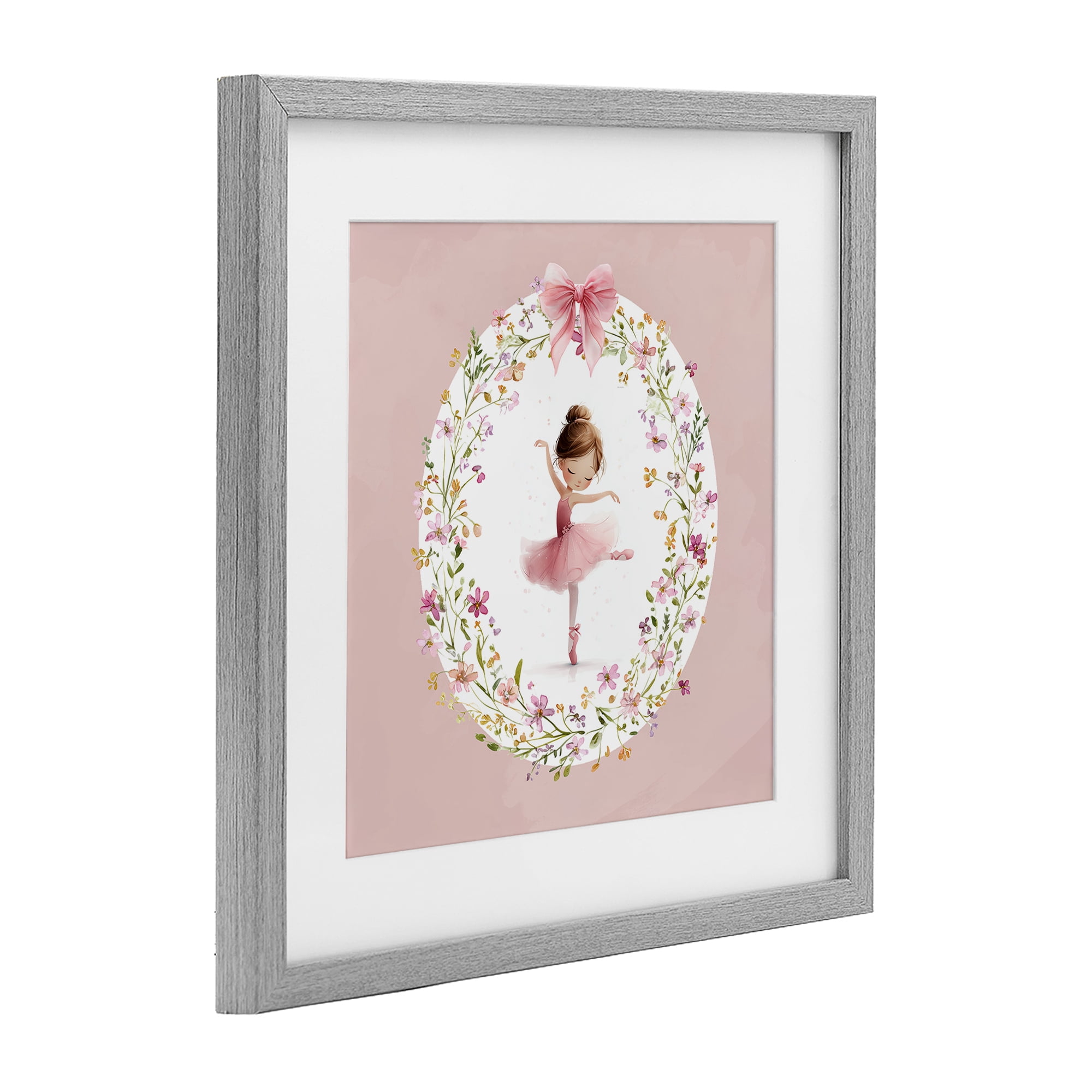 Stupell Industries Ballet Dancing Princess Gray Framed Print Under Glass, design by Christine Simpson Art
