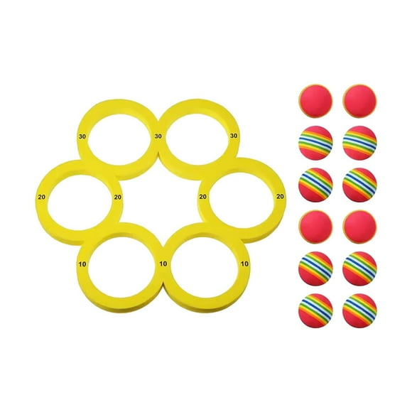 Juego de lanzamiento de piscina con accesorios de puntuación, juguetes flotantes de espuma para entretenimiento acuático 12 bolas