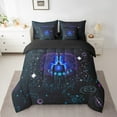thumbnail image 2 of YST Gemini 7-Piece Twin Comforter Set, Neon Blue Nebula, Cosmic, 2 of 4