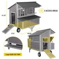 thumbnail image 6 of Aivituvin Chicken Coop Upgrade Durable Outdoor Chicken House with Large Wheels, Nesting Box, Leakproof Pull-on Tray and UV-Resistant Roof Panel (Grey), 6 of 8