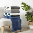 thumbnail image 6 of Nautica  Home Collection  Throw-Super Soft  Cozy Micro Flannel Fleece, Medium Weight  Luxuriously Warm, Perfect for Bed or Couch, 50 x 60, Navy 50 x 60 Navy, 6 of 7
