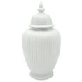 thumbnail image 2 of Red Lantern 24" White Ridged Temple Jar, 2 of 8