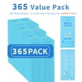 thumbnail image 3 of 365 Pcs Body Wipes Individually Wrapped (9.29" x 8"), Large Shower Wipes for Adults Bathing No Rinse, Portable Personal Cleansing for Gym, Camping, Hiking, Backpacking,Bulk Homeless Supplies, 3 of 11