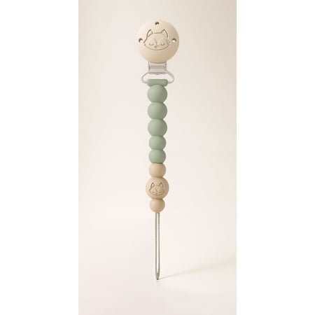 Loulou Lollipop Pacifier Clip - One Piece Design Silicone Clip for Babies and Toddlers 4 Months+, Easy to Clean - Sage