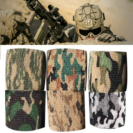 Opolski Pack Of 6 Self-adhesive Stretch Camo Camouflage Tape Bandage Hunt Rifle Wrap