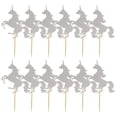 thumbnail image 2 of Paquete de 12 palillos para cupcakes, ideales para decorar fiestas. Plata, 2 of 9