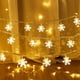 thumbnail image 3 of Luces navideñas, cadena de luces con forma de copo de nieve a batería de 20 pies y 40 LED para jardín y dormitorio, 3 of 5