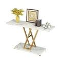 thumbnail image 4 of Ktaxon 42" Console Entryway Table, Modern Hallway Table Behind Sofa Couch for Living Room Entrance Indoor, White & Gold, 4 of 11