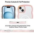 thumbnail image 5 of Magnetic Case Candy Wave Frame Case for iPhone 13/iPhone 14 6.1 inch, Cute Curvy Case Compatible with Magsafe Shockproof Cover Non-Yellowing Clear Case Slim Fit Case for Women Girl-Pink, 5 of 11