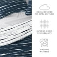 thumbnail image 5 of Noble Linens Navy 3 Piece Horizon Lines Reversible Microfiber Quilt Set, Queen / Full, 5 of 7