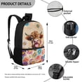 thumbnail image 5 of Uorisanigo Mandala Highland Cow Kids Backpack School Bag for Boys 6-12 Year with Padded Straps Casual Daypack Travel or Sports Bags Universal Preschool Elementary Kindergarten School Bag, 5 of 6