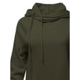 thumbnail image 4 of A2Y Women's Relax Fit Long Sleeve Kangaroo Pockets Asymmetric Hoodie Sweatshirts Dark Olive XL, 4 of 6