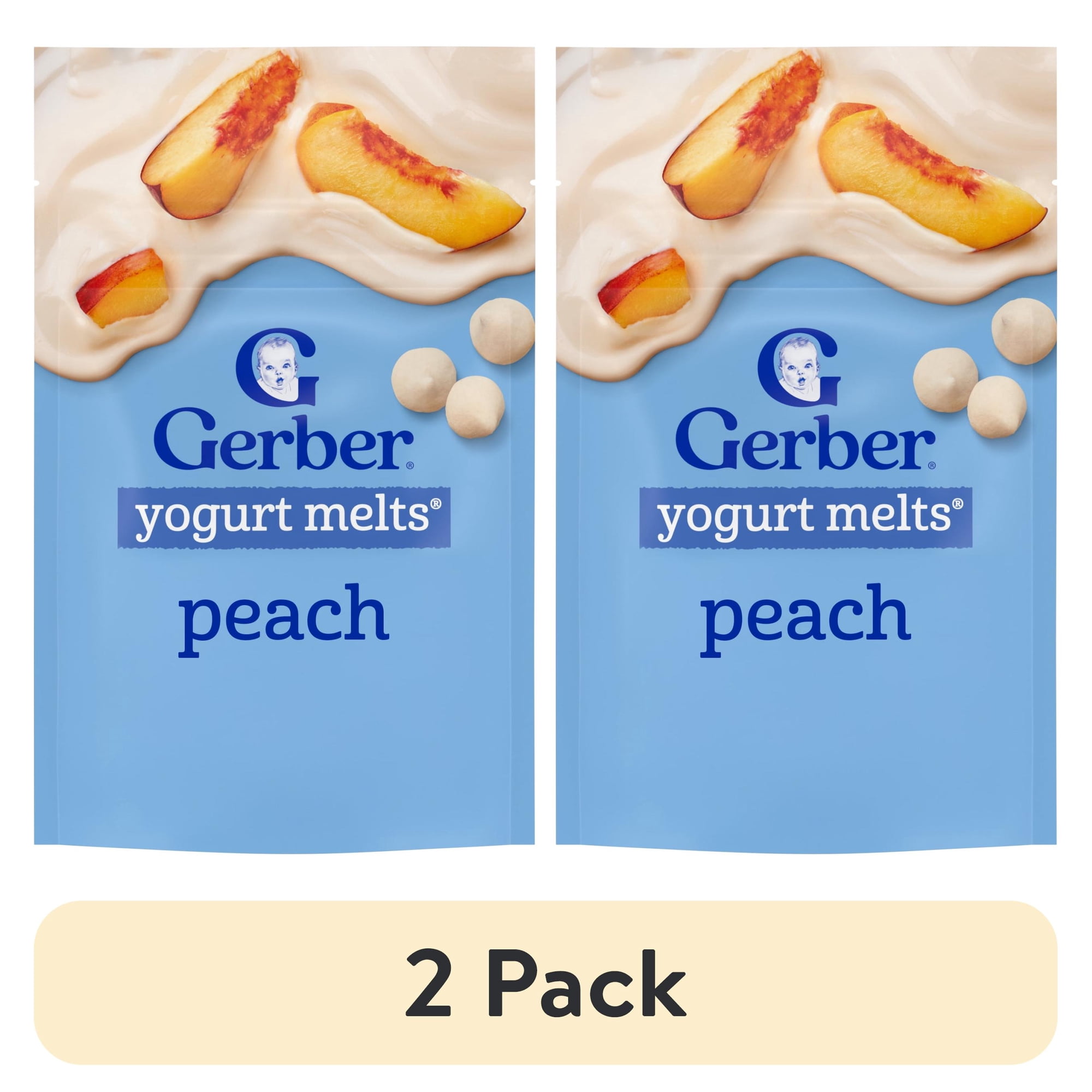 (2 pack) Gerber Snacks for Baby Yogurt Melts, Peach, 1 oz Bag