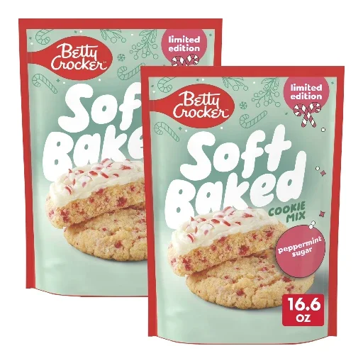Betty Crocker Peppermint Sugar Cookie Mix, 2-Pack, 16.6oz